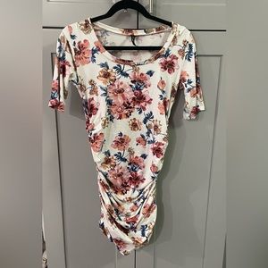 Rags and couture floral ruched maternity dress